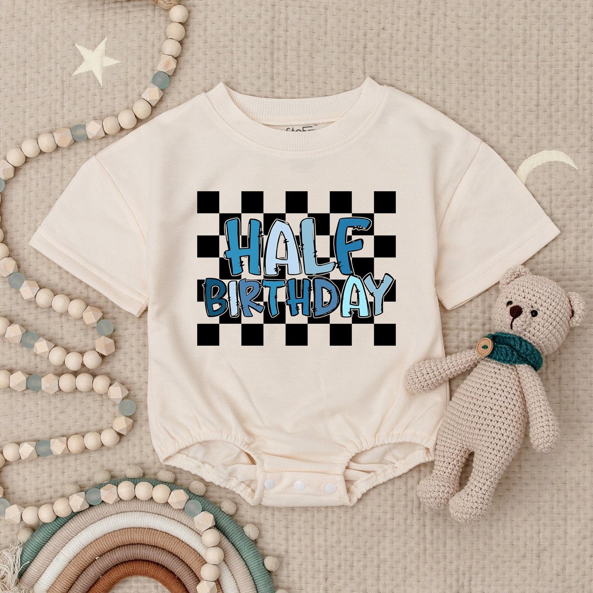 Half Way To One Boy Birthday Baby Romper 12 Way To One Boy 12 Way To One Birthday Outfit Birthday Gi