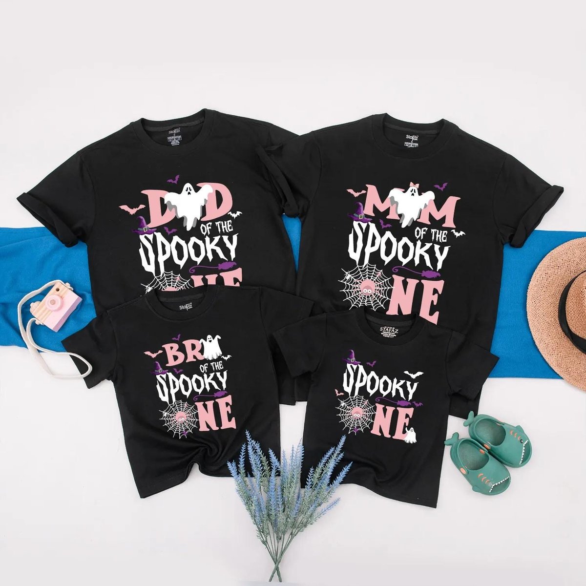 Halloween 1st Birthday Matching Shirts Spooky One Baby Romper Custom Ghost Outfit Gift for Birthday 432