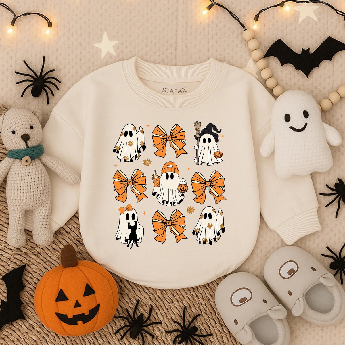 Halloween Baby Romper Spooky Season Ghost Romper Baby Halloween Bodysuit Ghost Halloween Costume Spo
