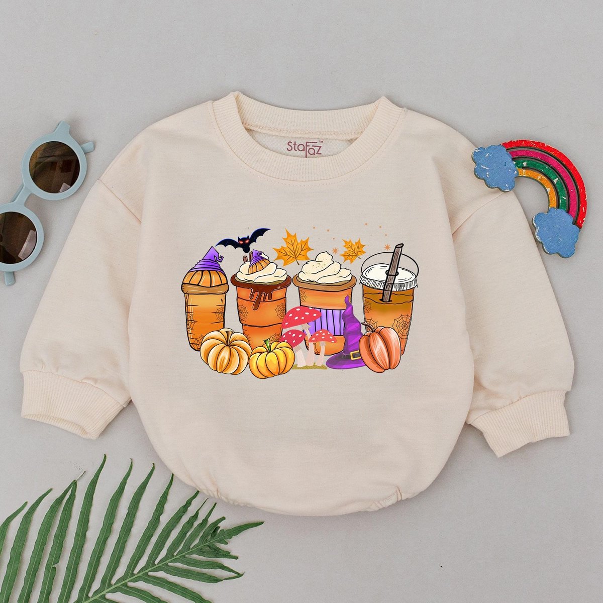 Halloween Coffee Cup Romper First Halloween Baby Romper Baby Shower Gift Baby Boo Boys Outfits Newbo