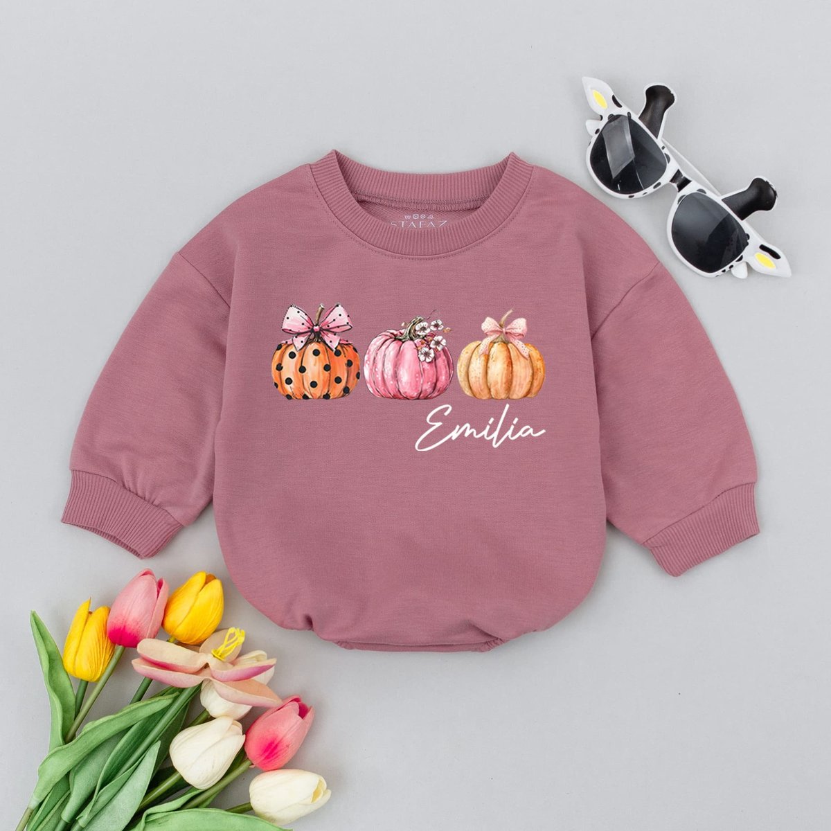 Halloween Fall Outfit With Pumpkins Baby Romper Baby Girl Thanksgiving Outfit Monogrammed Pumpkin Ba 172