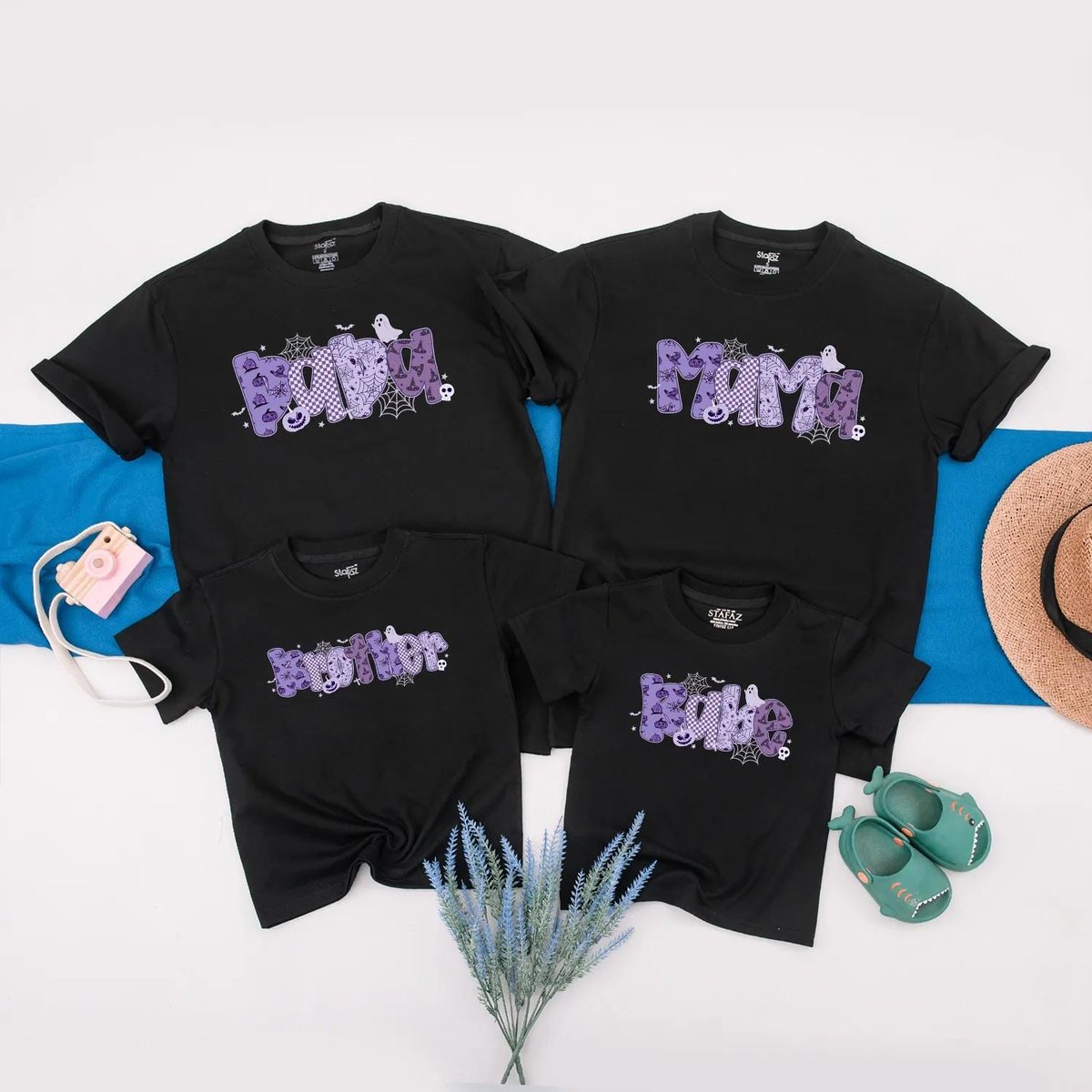 Halloween Family Matching Shirt Spooky Family Outfit Custom Cute Spooky Tee Purple Ghost Shirt Perso 433
