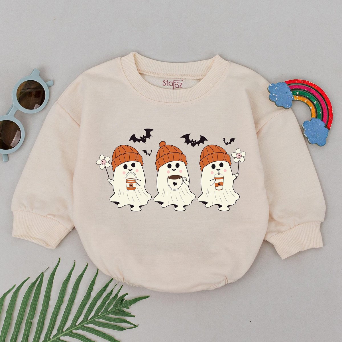 Halloween Ghost Coffee Romper First Halloween Baby Romper Baby Shower Gift Baby Boo Boys Outfits New