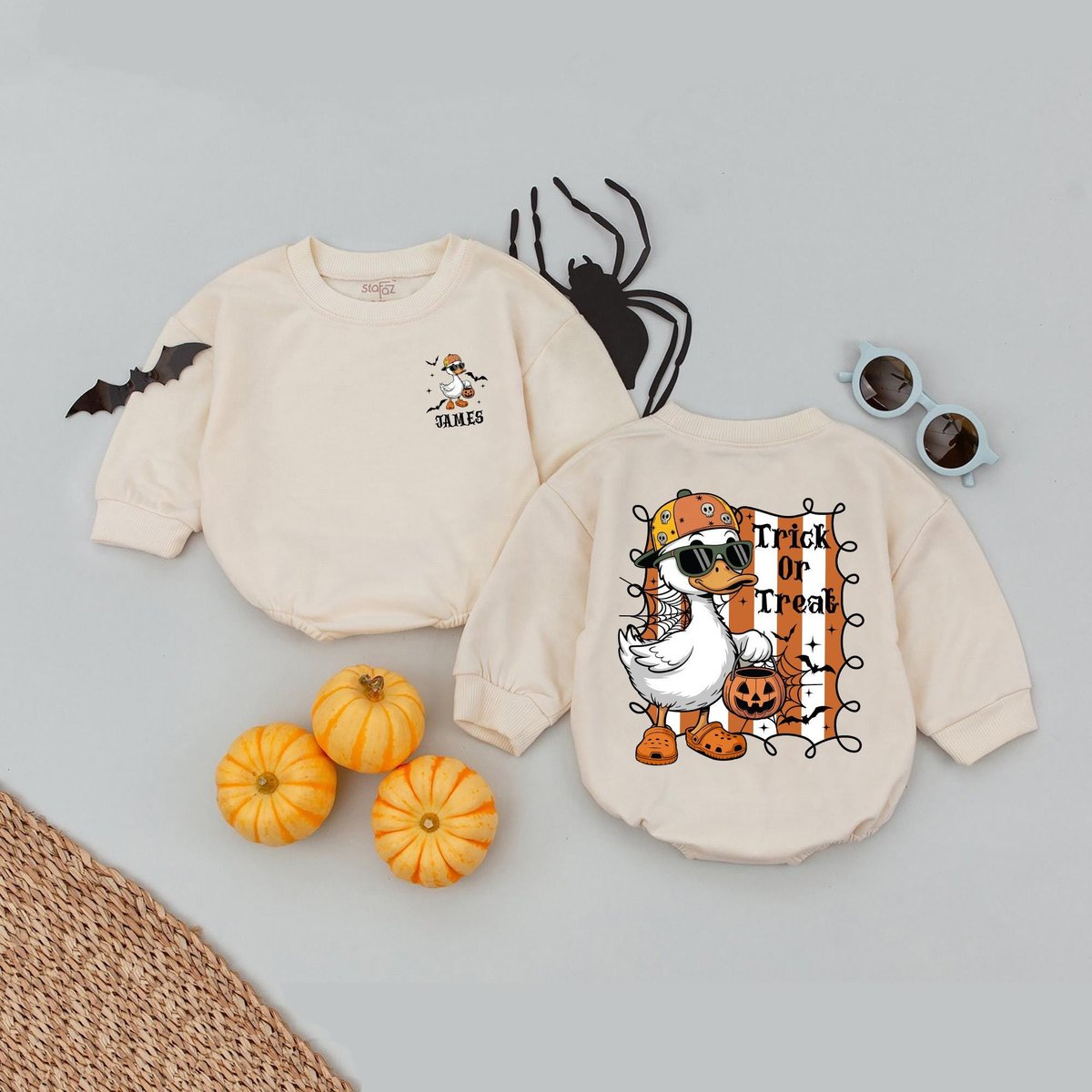Halloween Goose Baby Romper Trick or Treat Baby Bodysuit Cute Halloween Baby Outfit Funny Goose Baby