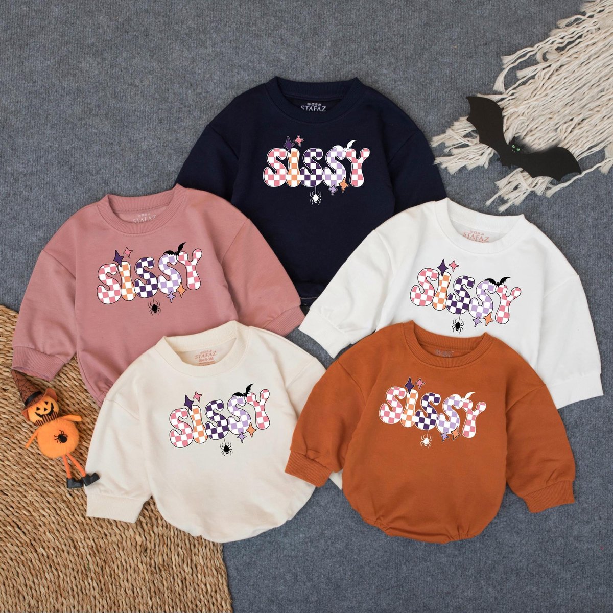 Halloween Sissy Spooky Sister Bubble Romper Cute Baby Girl Halloween Outfit Toddler Fall Clothes Hal 432