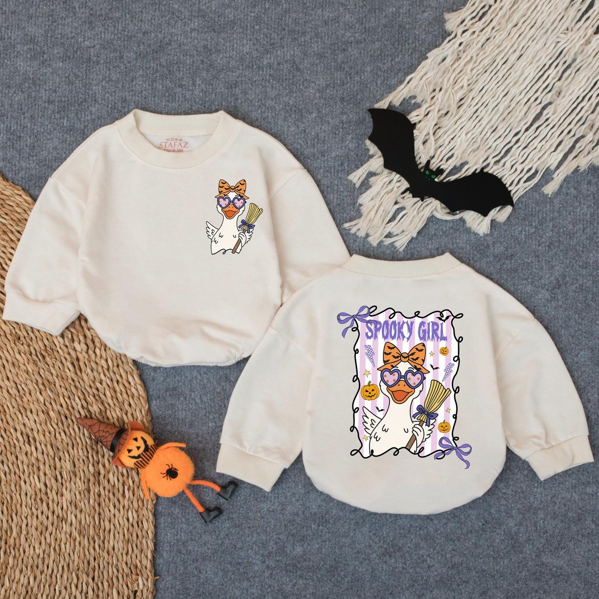 Halloween Spooky Girl Preppy Bubble Romper Toddler Girl Halloween Outfit Spooky Baby Apparel Fall Ba 432