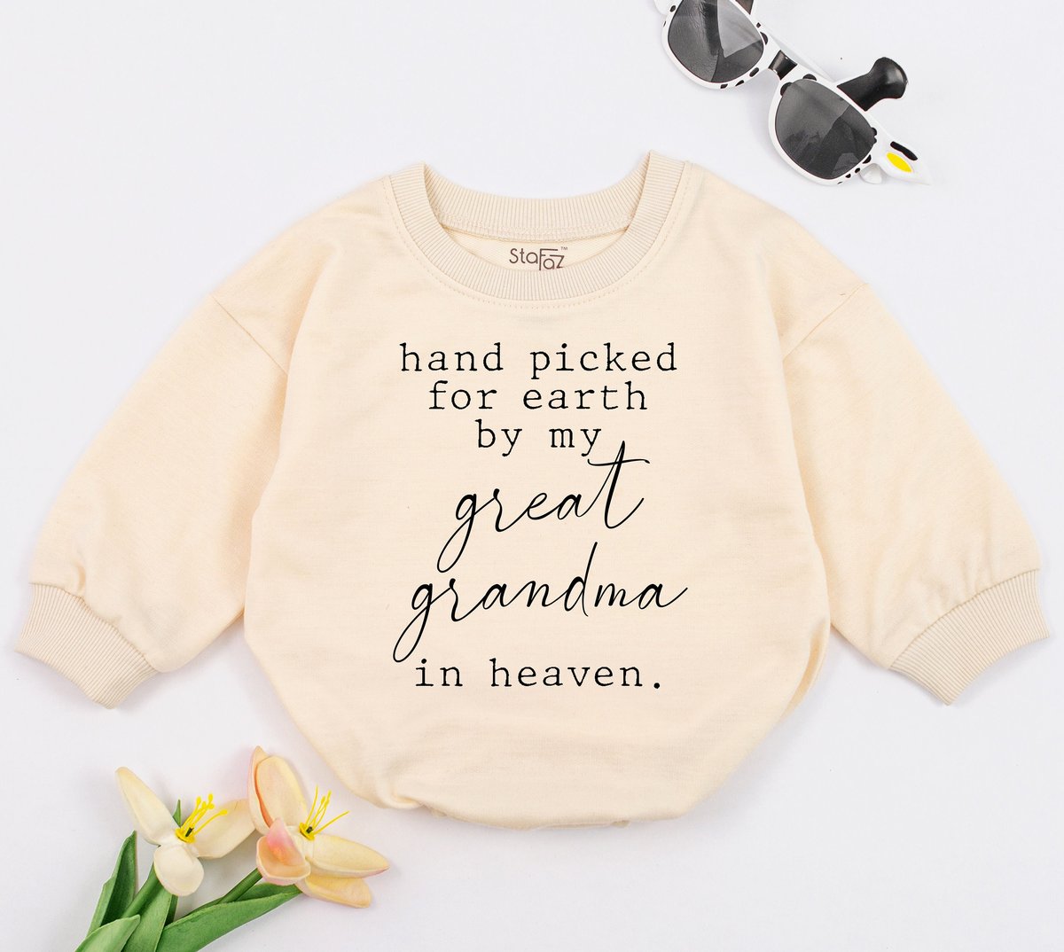 Hand picked for earth by my great grandpa grandma in heaven Romper Baby Clothes bodysuit prefect bab 148