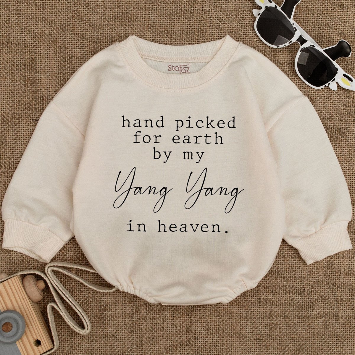 Hand Picked for Earth by my Grandma in Heaven Romper Baby Shower Gift Baby Romper Baby Announcement 159