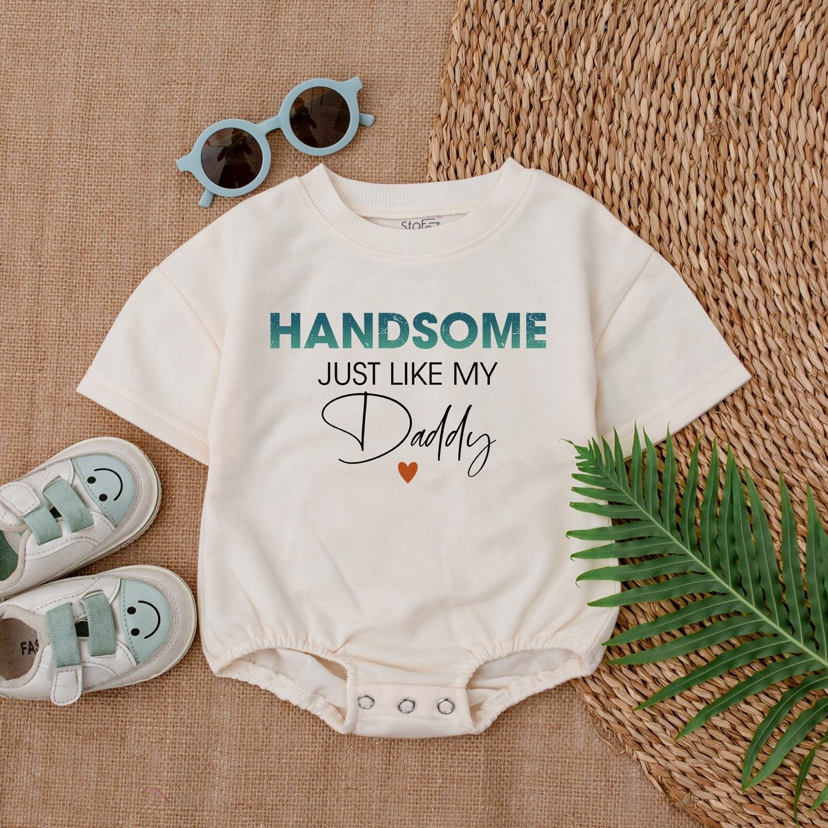 Handsome Like my Dad Romper Daddy Me Bodysuit First Father's Day Outfit Baby Boy Clothes Outfit
