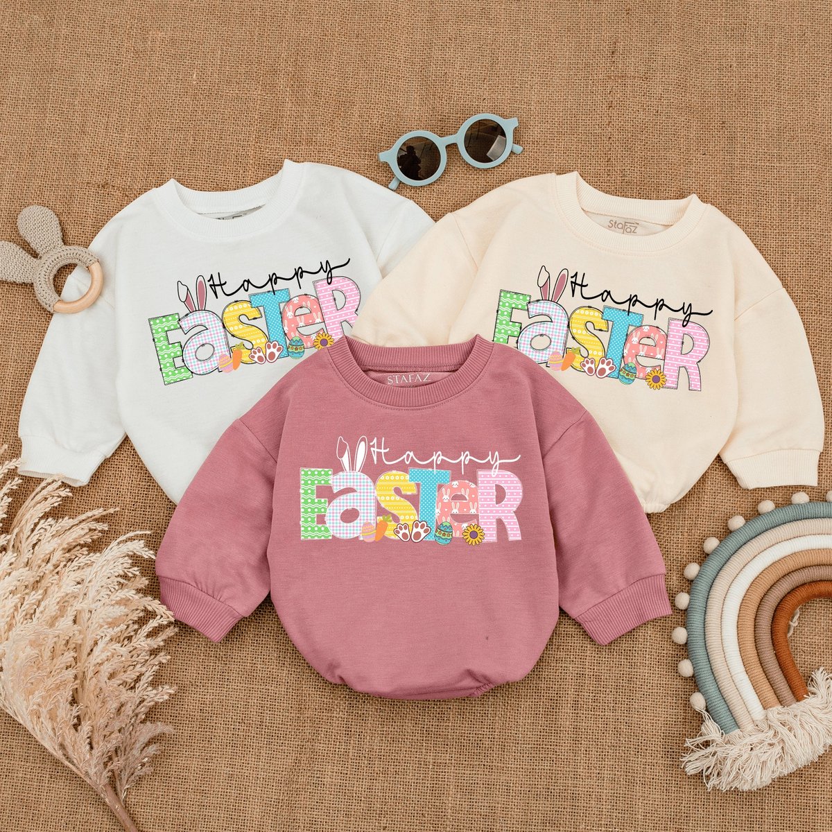 Happy Easter Romper Kid Baby Easter Outfit toddler easter gifts toddler girl clothes Baby Shower Gif 164