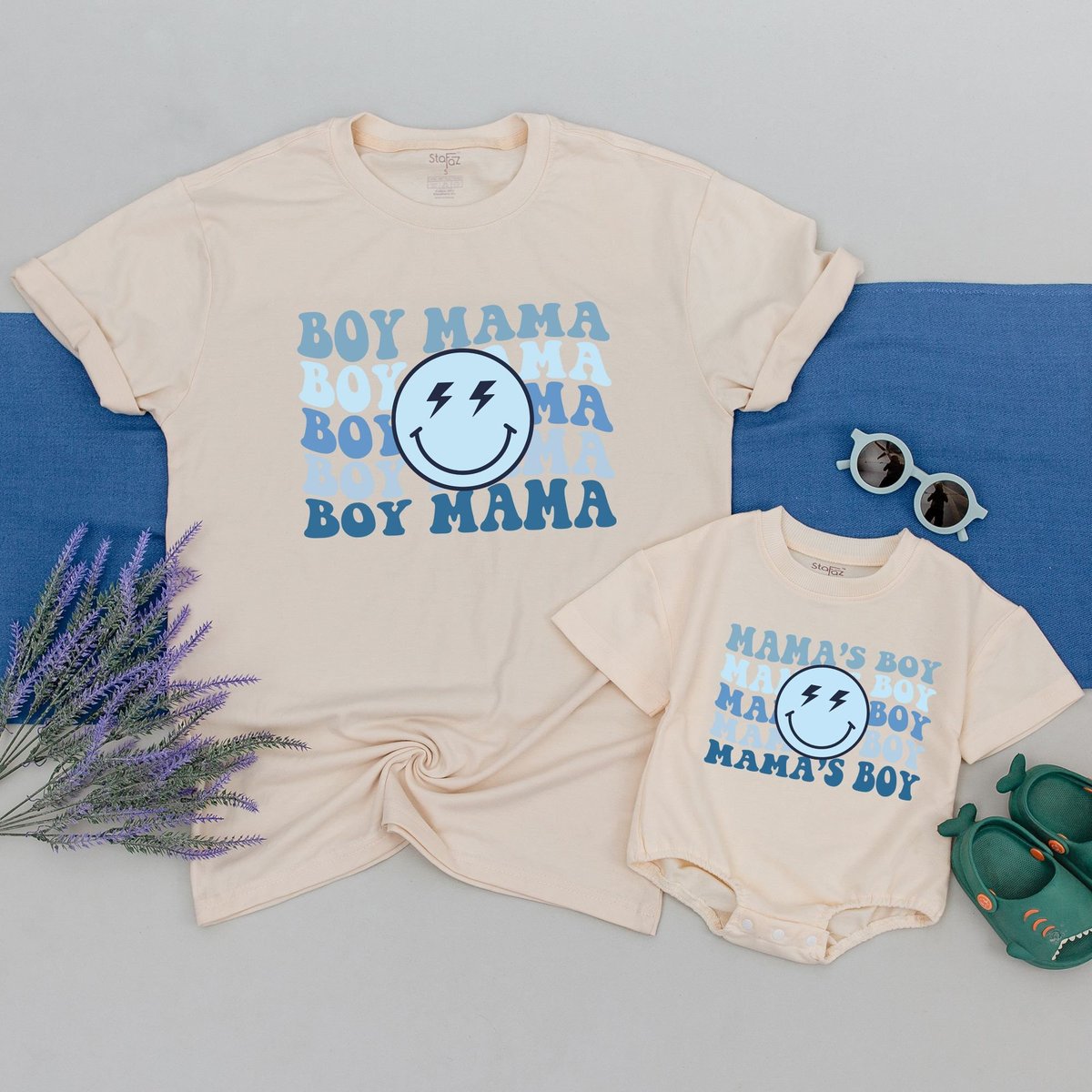 Happy Face Mom And Boy Shirt Mama And boys Shirt Mommy And boy Mamas Boy Mother And Son Matching Mom 172