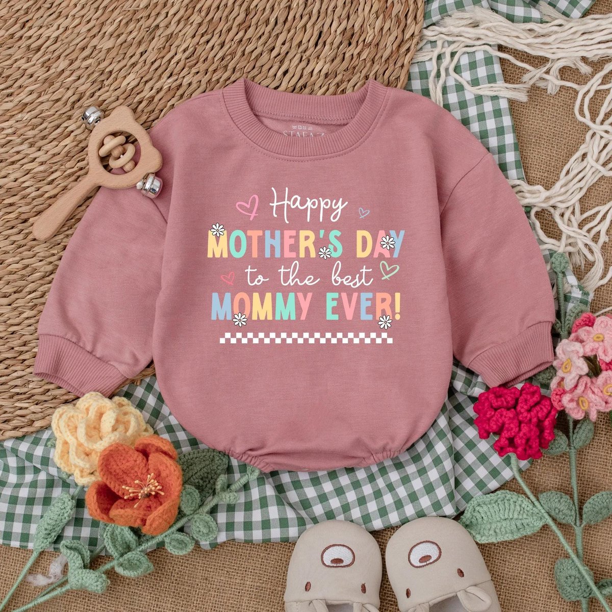 Happy Mother's Day To The Best Mommy Ever Romper Our First Mothers Day Bodysuit Perfect Mother's D 189