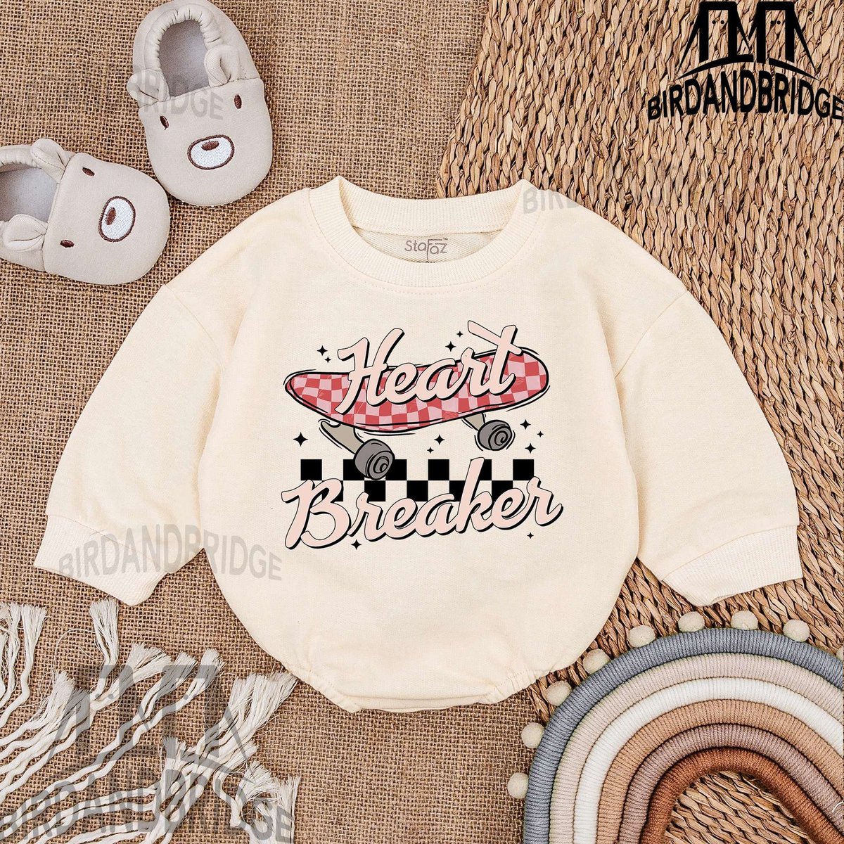 Heartbreaker Valentine Baby Outfit  Sweatshirt Bubble Romper  Baby Boy Clothes  Valentine For
