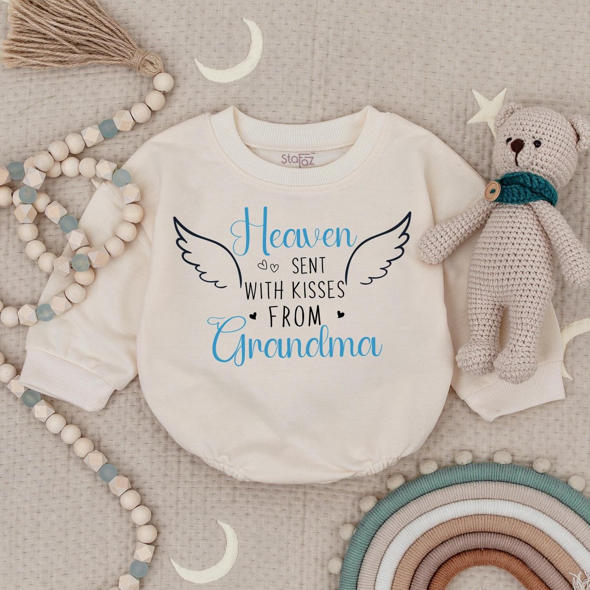 Heaven Sent Baby Bodysusit Grandma In Heaven Romper In Memory Of Grandma Custom Baby Shower Gift Gua