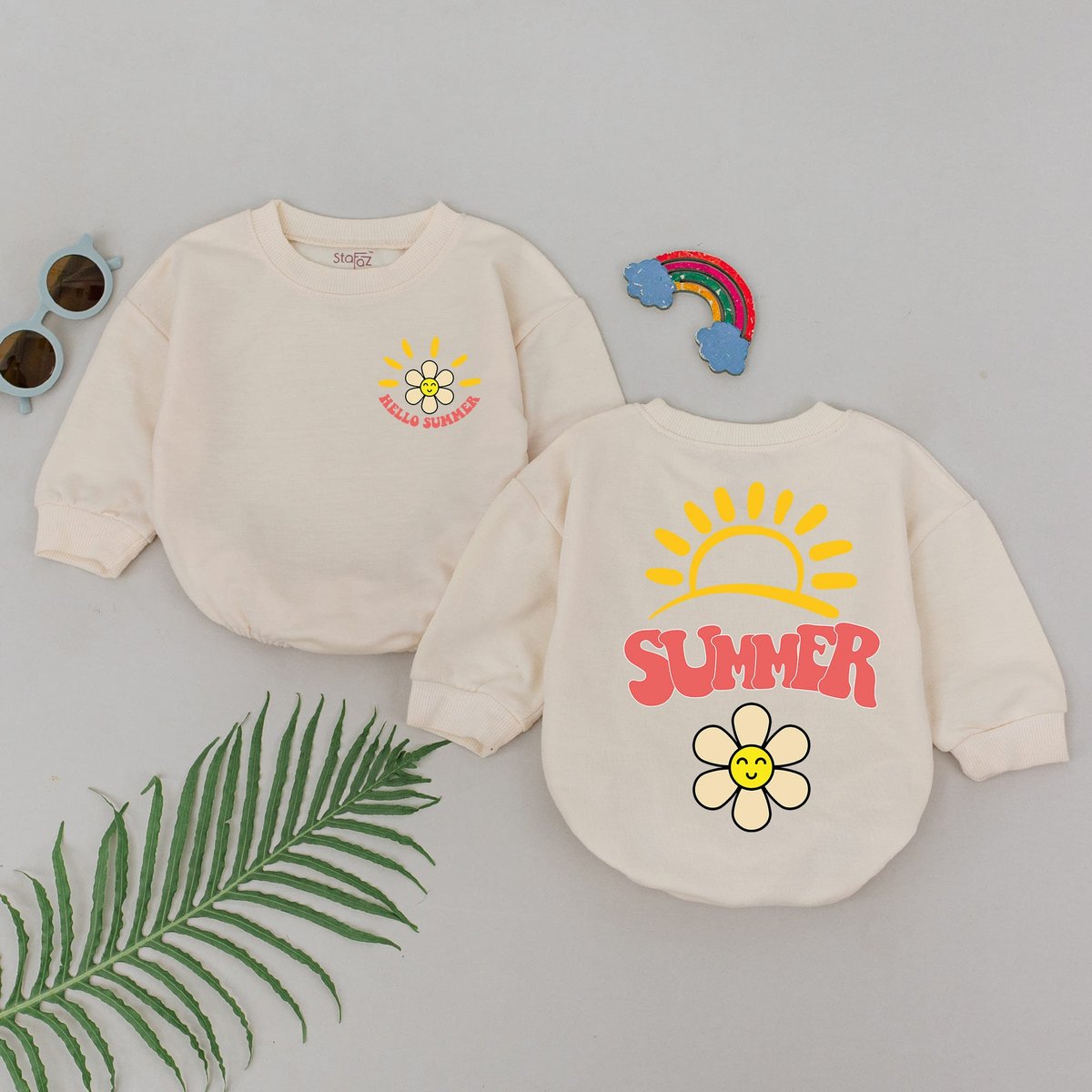 Hello Summer Romper Little Sunshine Bodysuit Baby Shower Gift 1st Birthday kid Outfit Kids Summer Ba