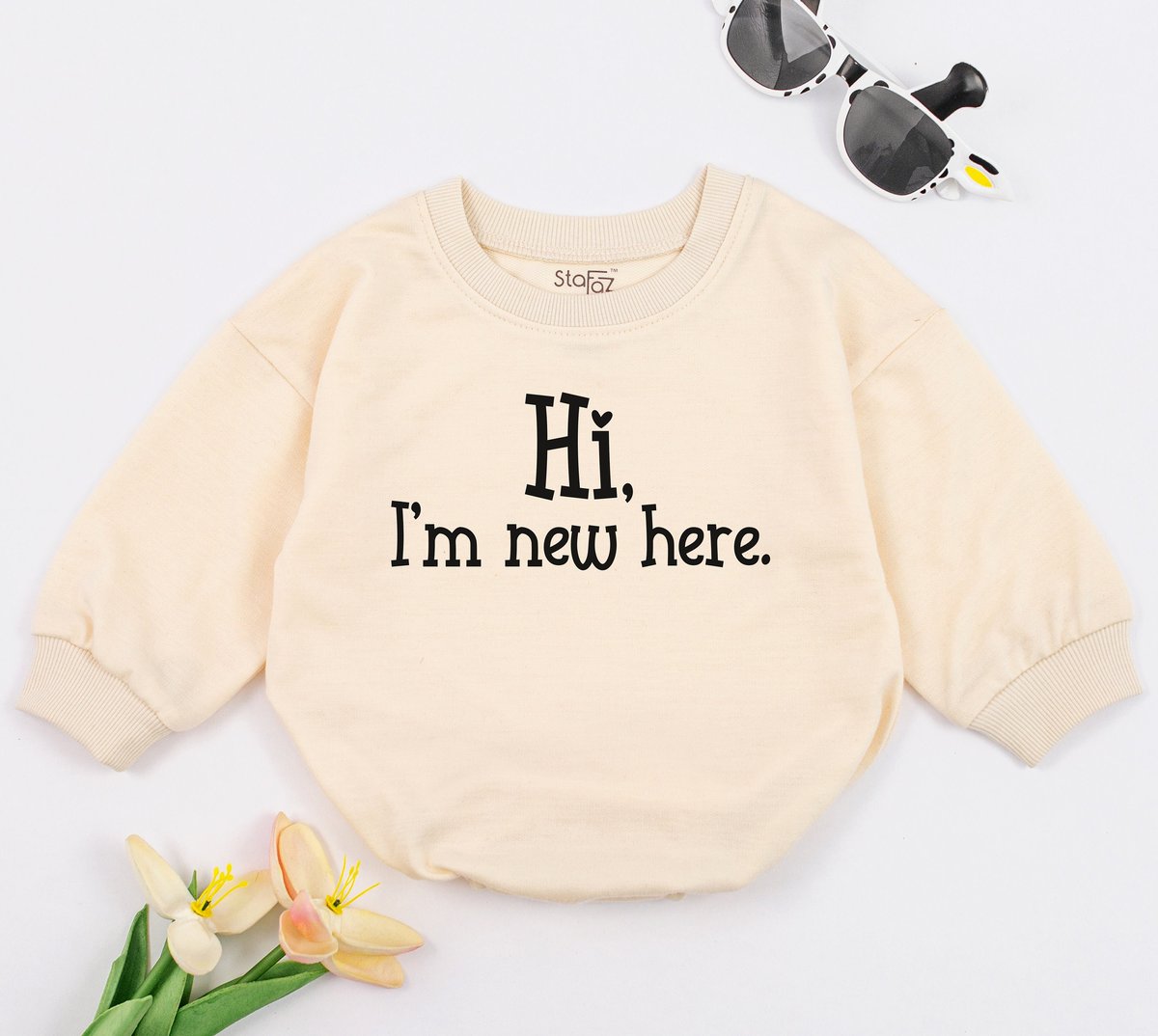 Hi I'm New Here Baby Romper Cute New Baby Bodysuit Take Home Outfit Baby Clothes Coming Home Outfi 149