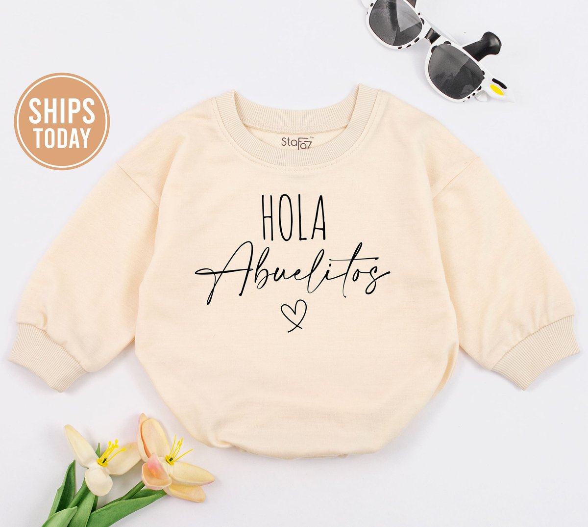 Hola Abuelitos Baby Romper Baby Bodysuit Pregnancy Announcement Grandparents Pregnancy Announcement 148