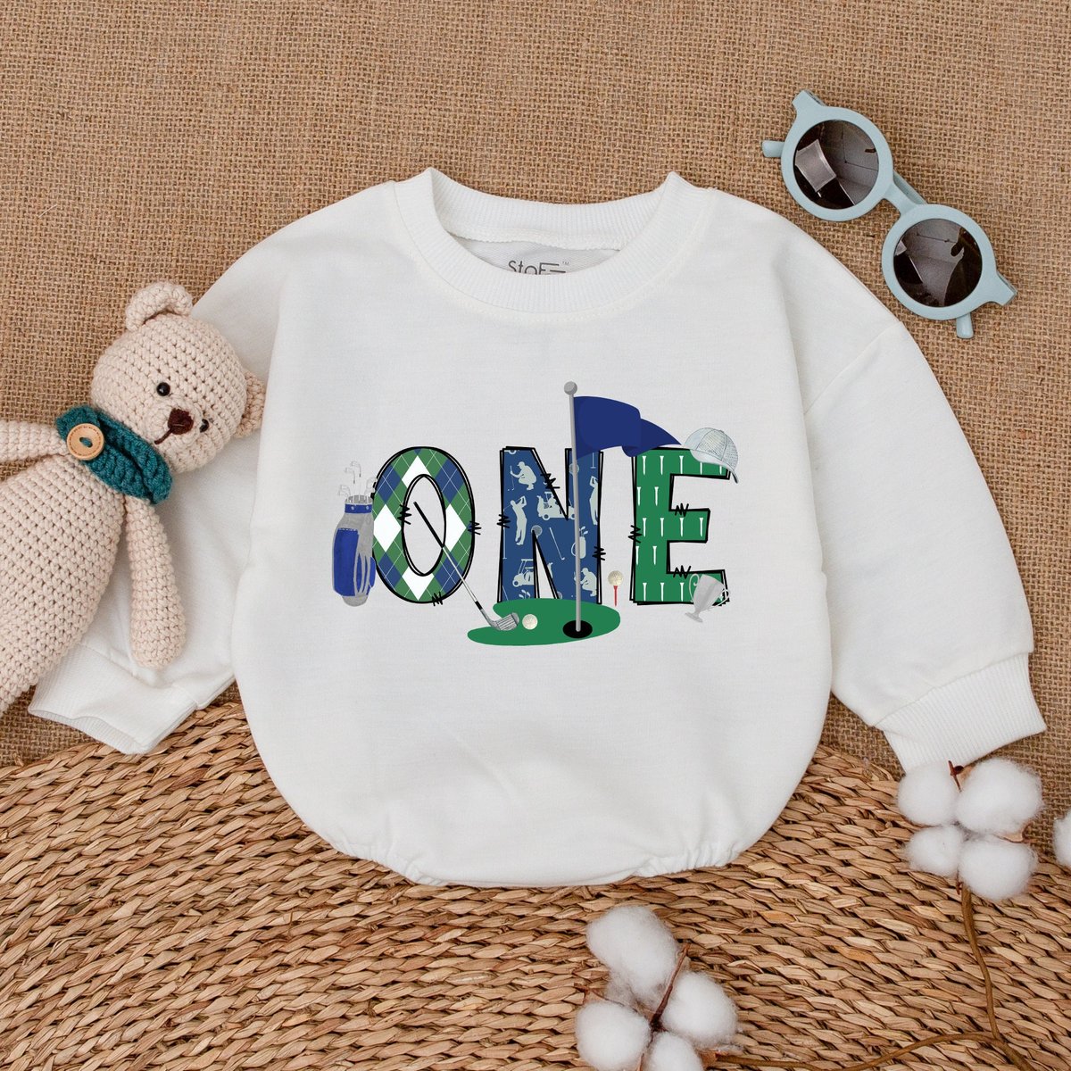 Hole in One Birthday Romper Golf Birthday Bodysuit First Birthday Outfit Baby Boy Golf Outfit Newbor 169
