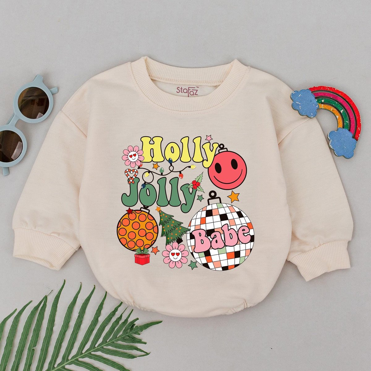 Holly Jolly Babe Romper 1st Christmas Baby Romper Baby Shower Gift Christmas Outfit Newborn for Girl