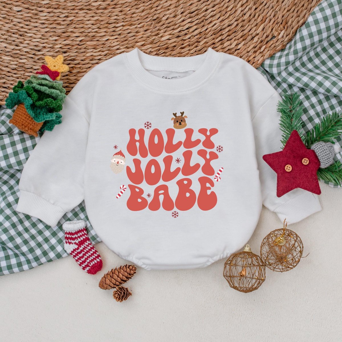 Holly Jolly Babe Romper Christmas Baby Bodysuit Christmas Baby Clothes Christmas Baby Shower Christm 177