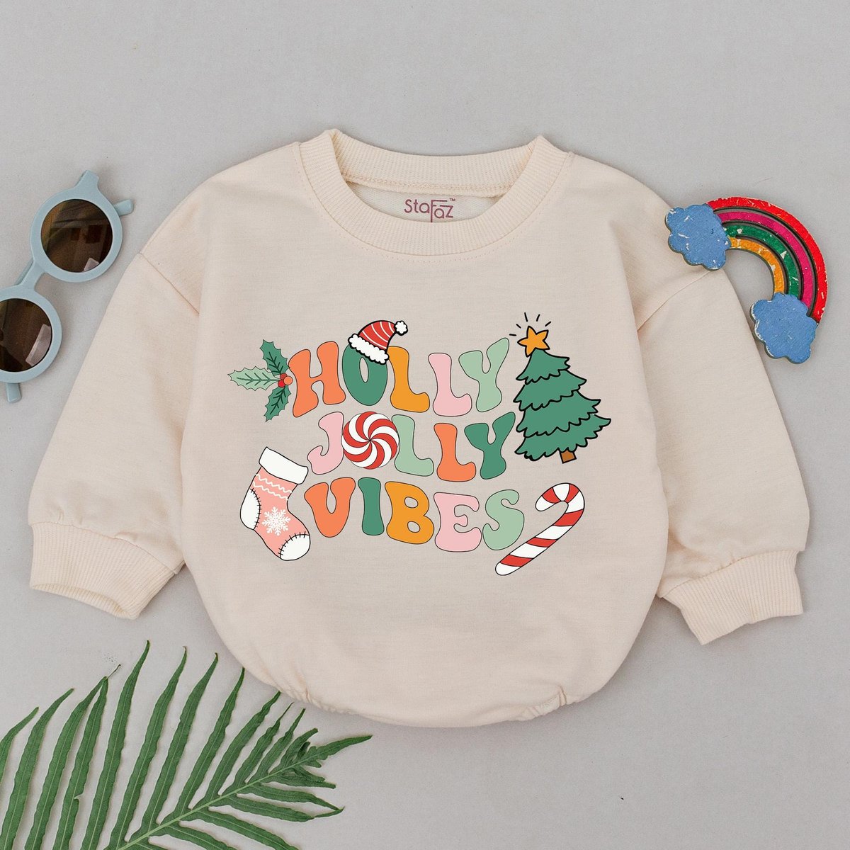 Holly Jolly Christmas Romper 1st Christmas Baby Romper Baby Shower Gift Christmas Outfit Newborn for