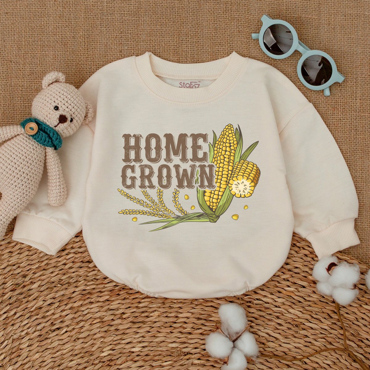 Home Grown Romper Vegetable Baby Bodysuit Farm Baby Bodysuit Newborn Bubble Romper Baby Clothes for 169