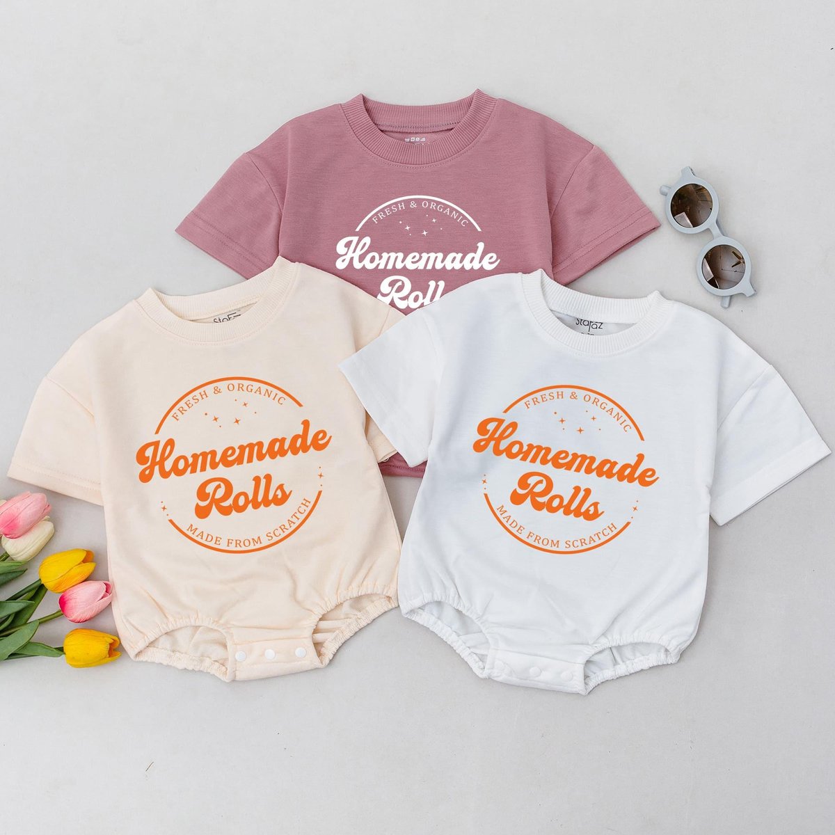Homemade Rolls Retro Natural Baby Romper Retro Fall Toddler sweater Autumn Kids Clothes Funny Thanks 178