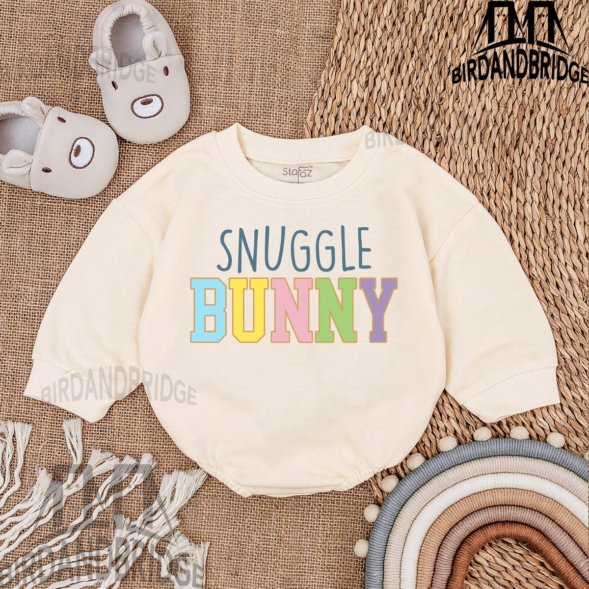 Honey Bunny Baby Boy Clothes  Easter Day Baby Outfit Sweatshirt Bubble Romper Baby Clothes Baby