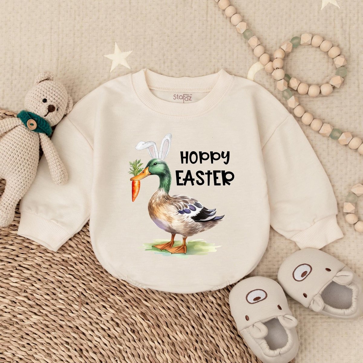 Hoppy Easter Bubble Romper  Easter Day Baby Outfit Sweatshirt Bubble Romper Baby Clothes Baby Ro 185