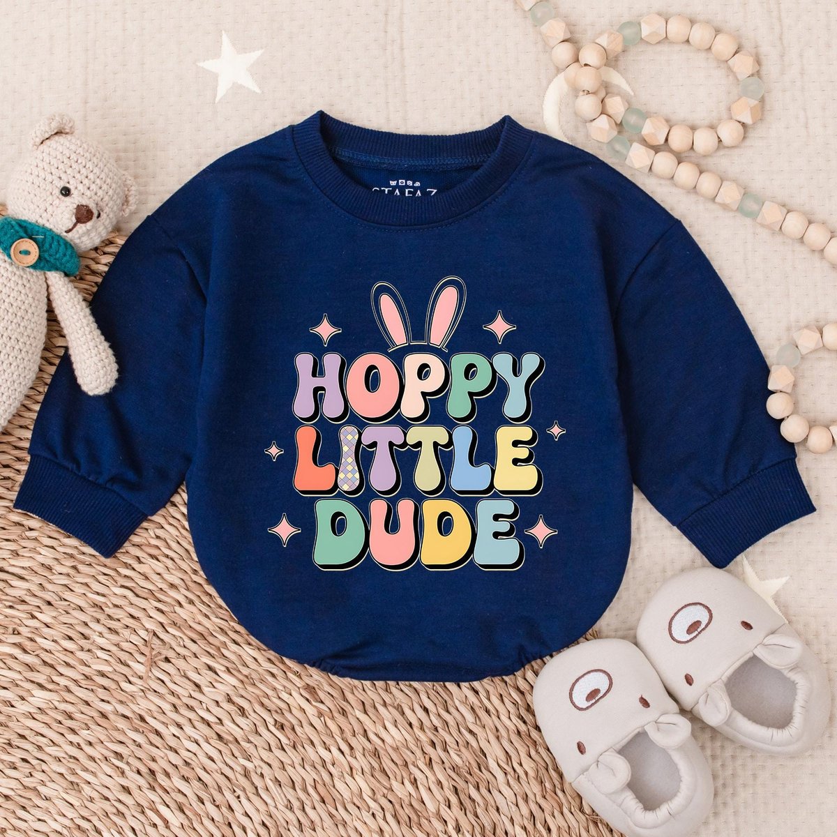 Hoppy Little Dude Girl Baby Romper Camo Easter Bunny Baby Outfit Boy Bunny Shirt Boy Easter Baby Bod