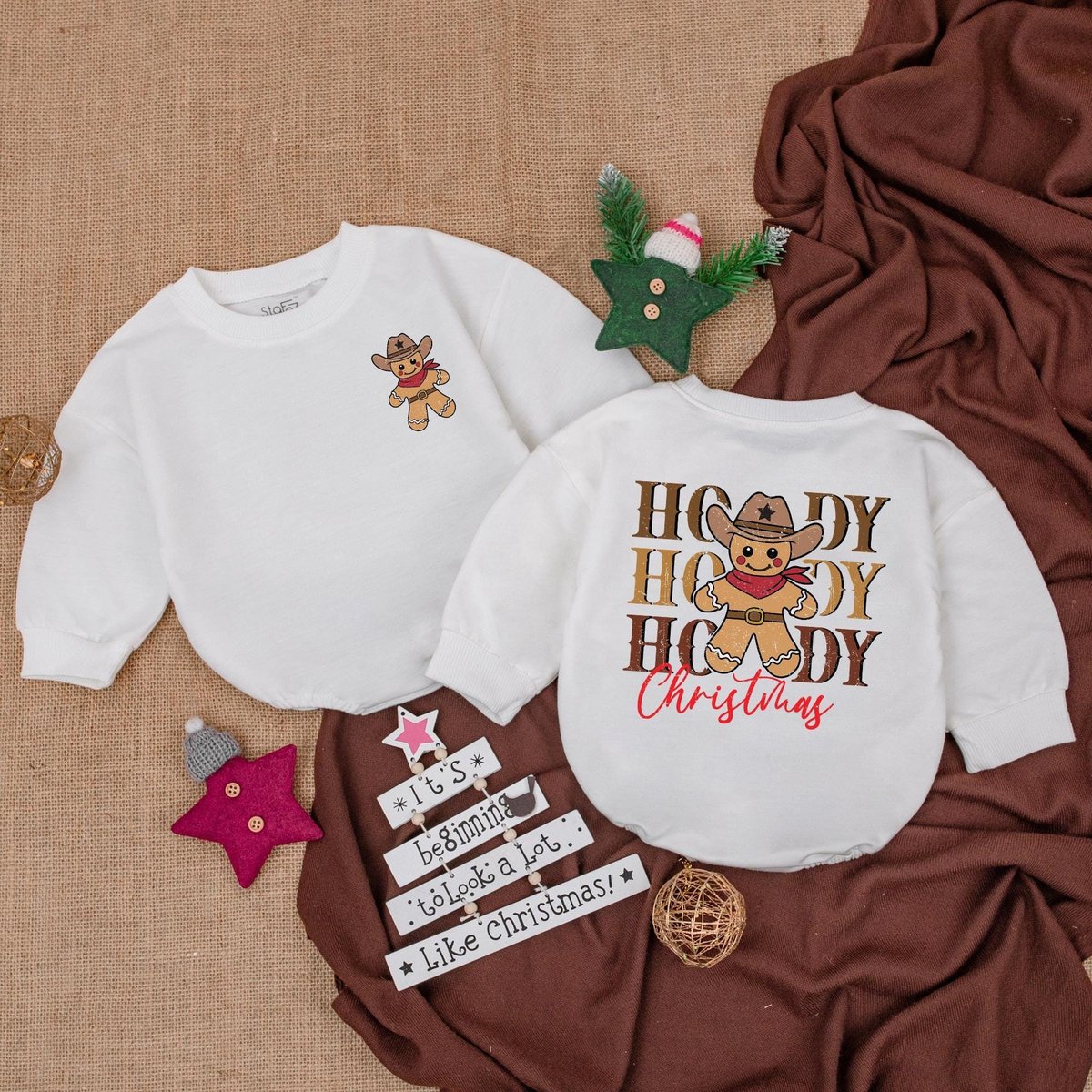 Howdy Christmas Western Baby Bubble Romper Christmas Baby Shirt Holiday Infant Clothes Winter Baby G