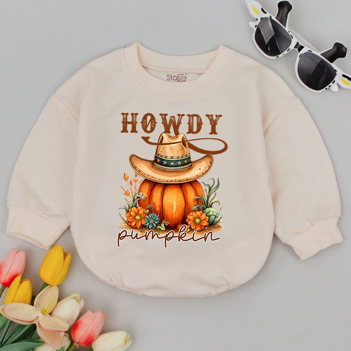 Howdy Pumpkin Cowboy Baby Romper Western Baby Clothes Thanksgiving Day Baby Bodysuit Baby Shower Gif 178