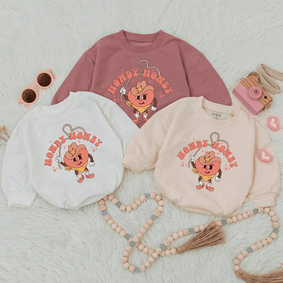 Howdy Valentine Baby Romper Vintage valentine day Funny Valentine baby Cowboy natural kids Cute Coun 163