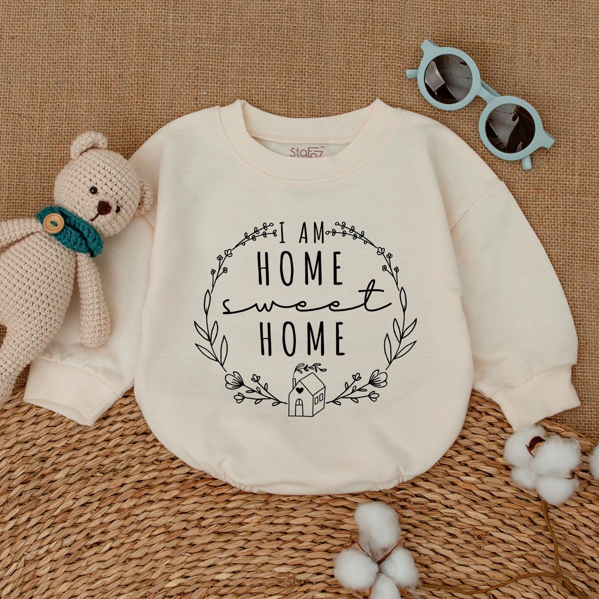 I Am Home Sweet Home Romper Minimal Baby Bodysuit Bubble Romper New Baby Bodysuit Pregnancy Announce 172