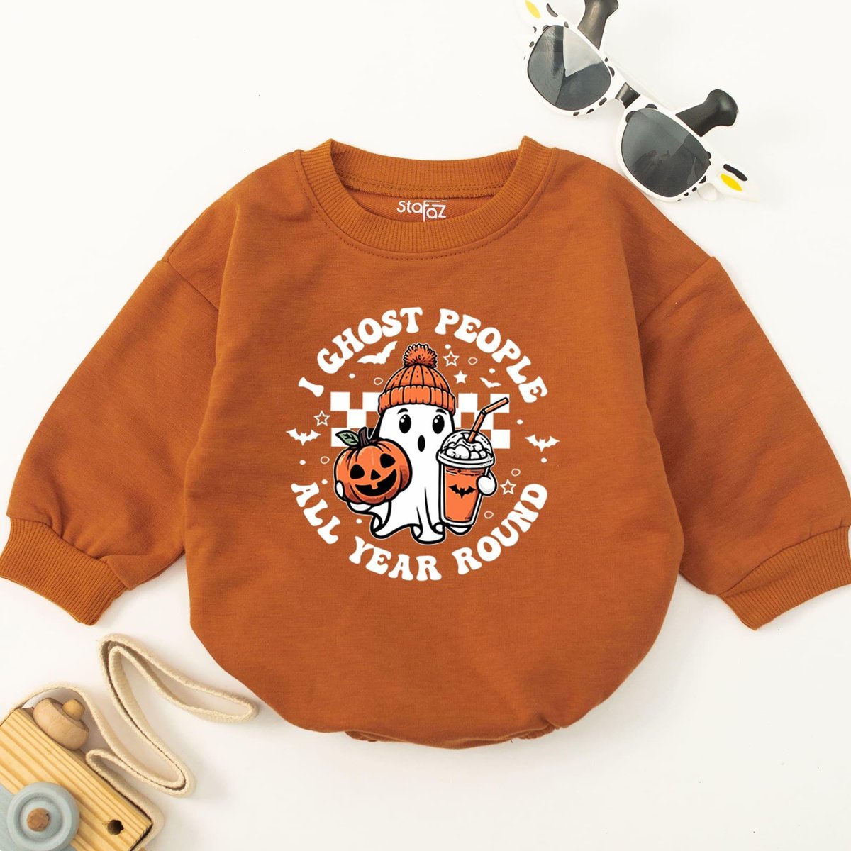 I Ghost People All Year Round Baby Romper Cute Ghost Pumpkin Halloween Bodysuit Sweatshirts Hallowee 178
