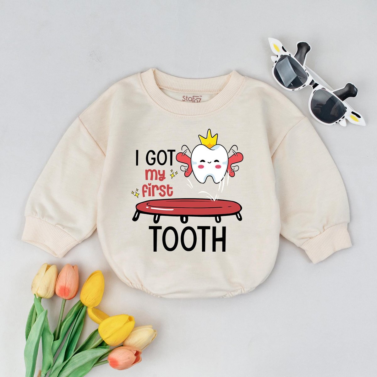 I Got My First Tooth Outfit Baby First Tooth Milestone Shirt Funny Tooth Fairy Baby Bodysuit First T 429