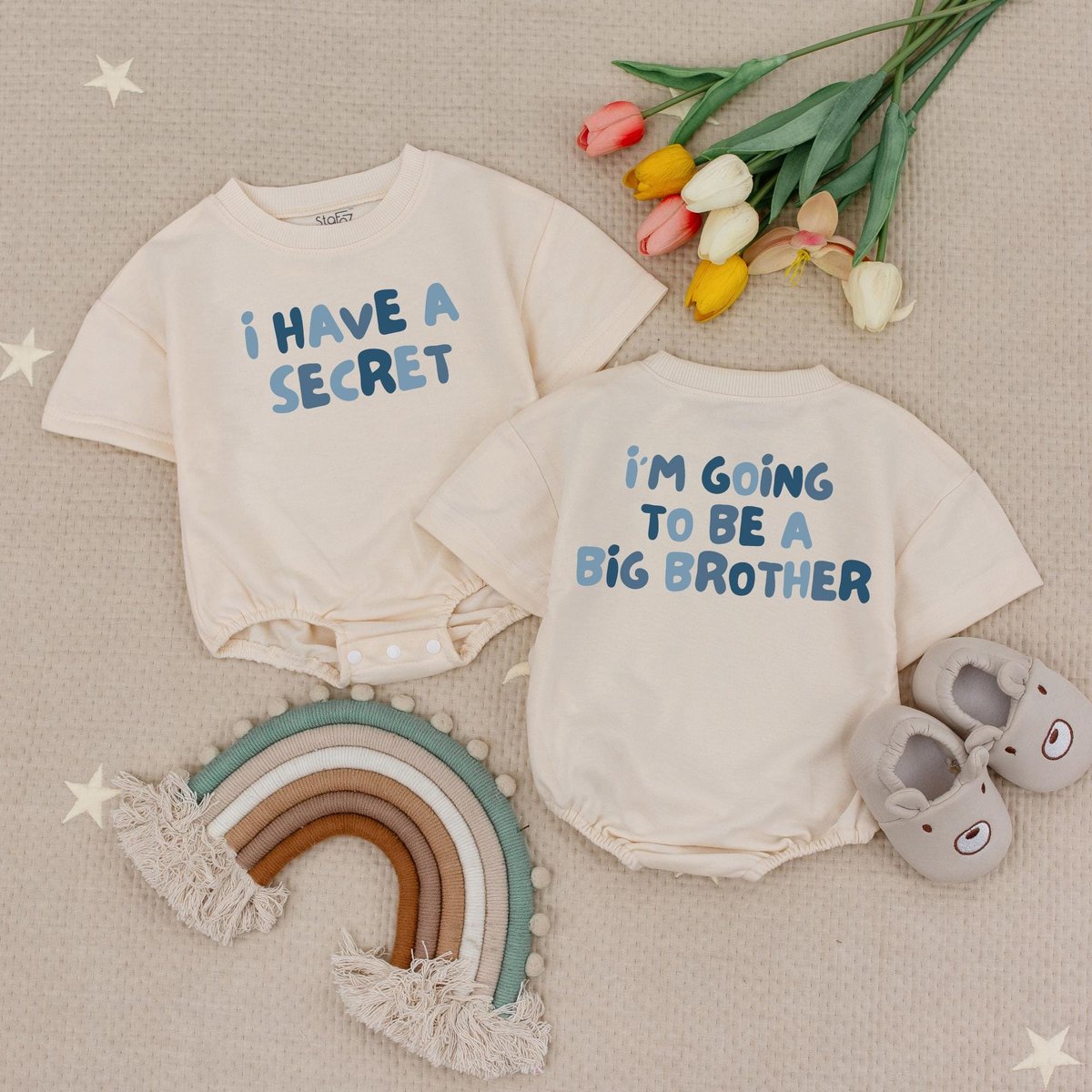 I Have A Secret I'm Going To Be A Big Brother Bubble Romper Big Brother Gift Promoted To Big Brothe