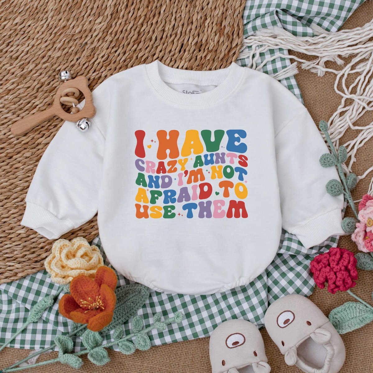 I Have Crazy Aunts and I'm Not Afraid to Use Them Baby Romper Auntie's Bestie Baby Bodysuit Cute C 186