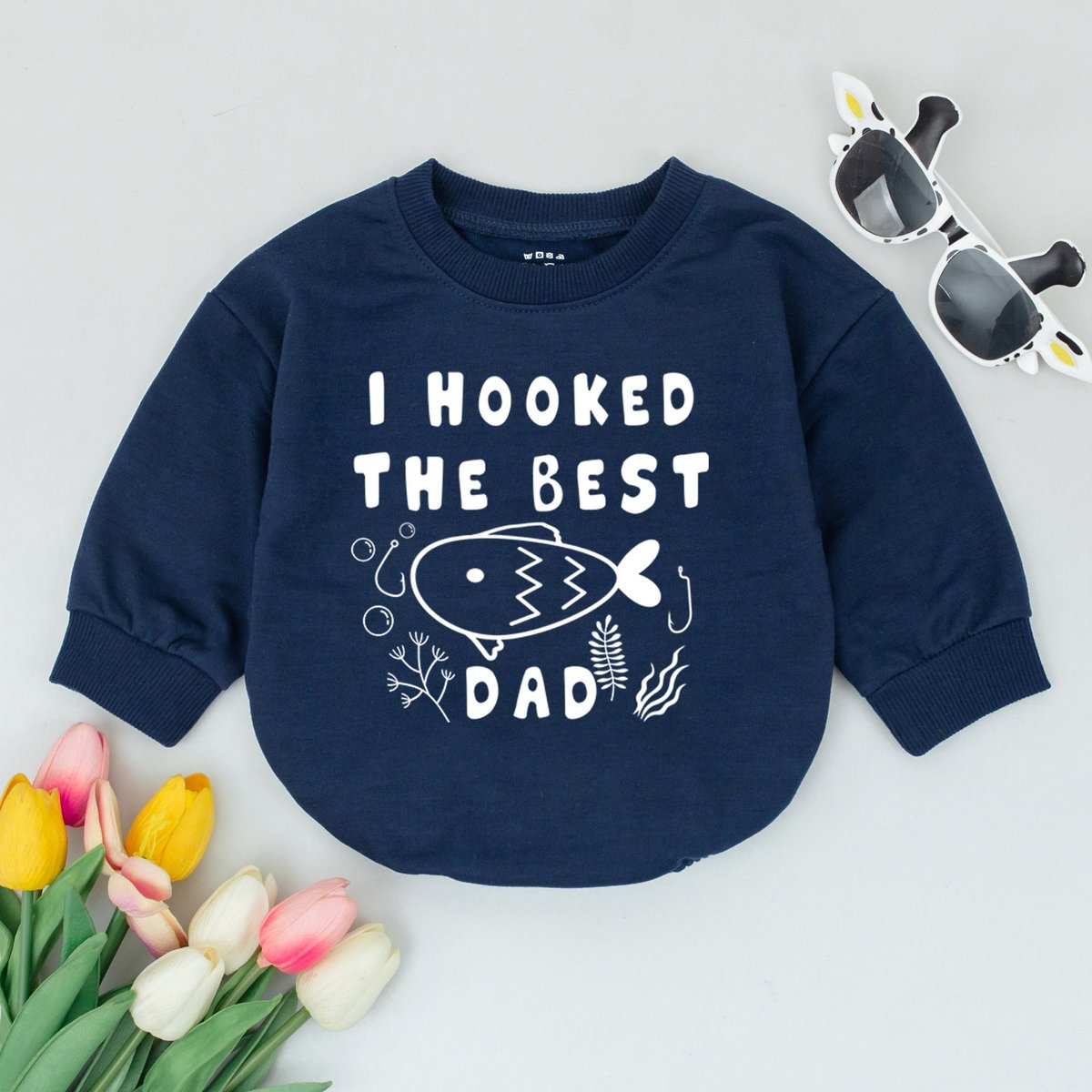 I Hooked The Best Dad Baby Romper Fishing Newborn Outfit Baby Shower Gift Fish Baby Bodysuit Baby Bo 171