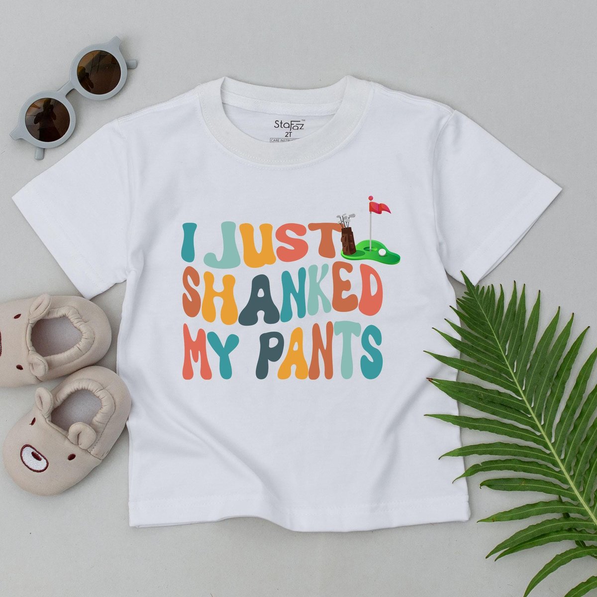 I Just Shanked My Pants T-Shirt Retro Future Golfer Buddy Toddler Baby Announcement Baby Boy Golf Ou