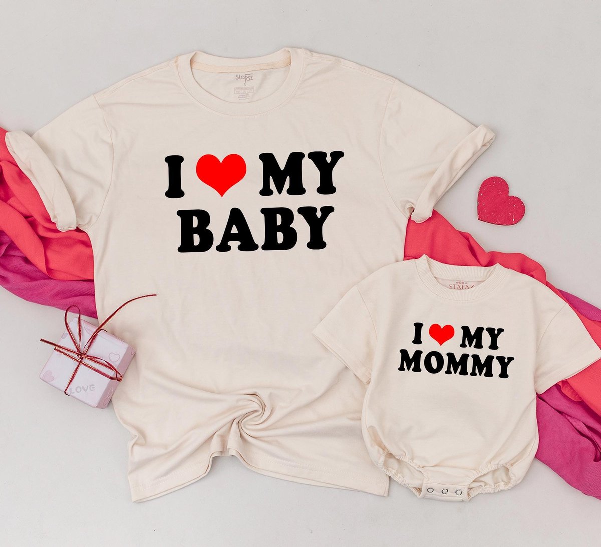 I Love baby and mommy matching shirt I Love Custom Shirt Personalized I Love Shirt I Heart Custom Sh 183