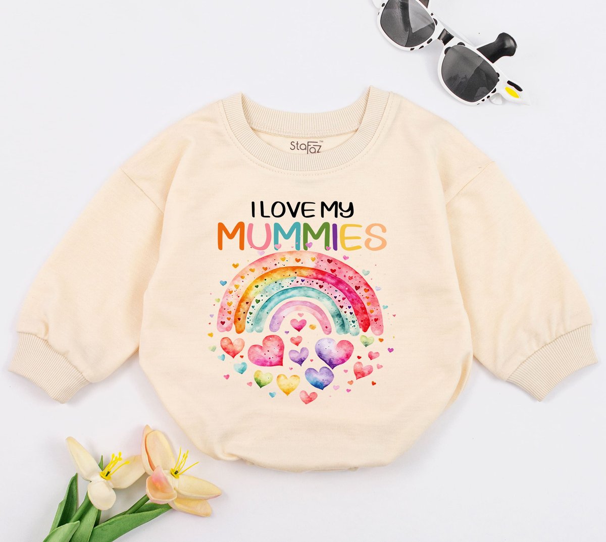 I Love My Mummies Baby Romper Pregnancy Announcement Baby Bodysuit Mothers Day Gift Baby Shower New 167