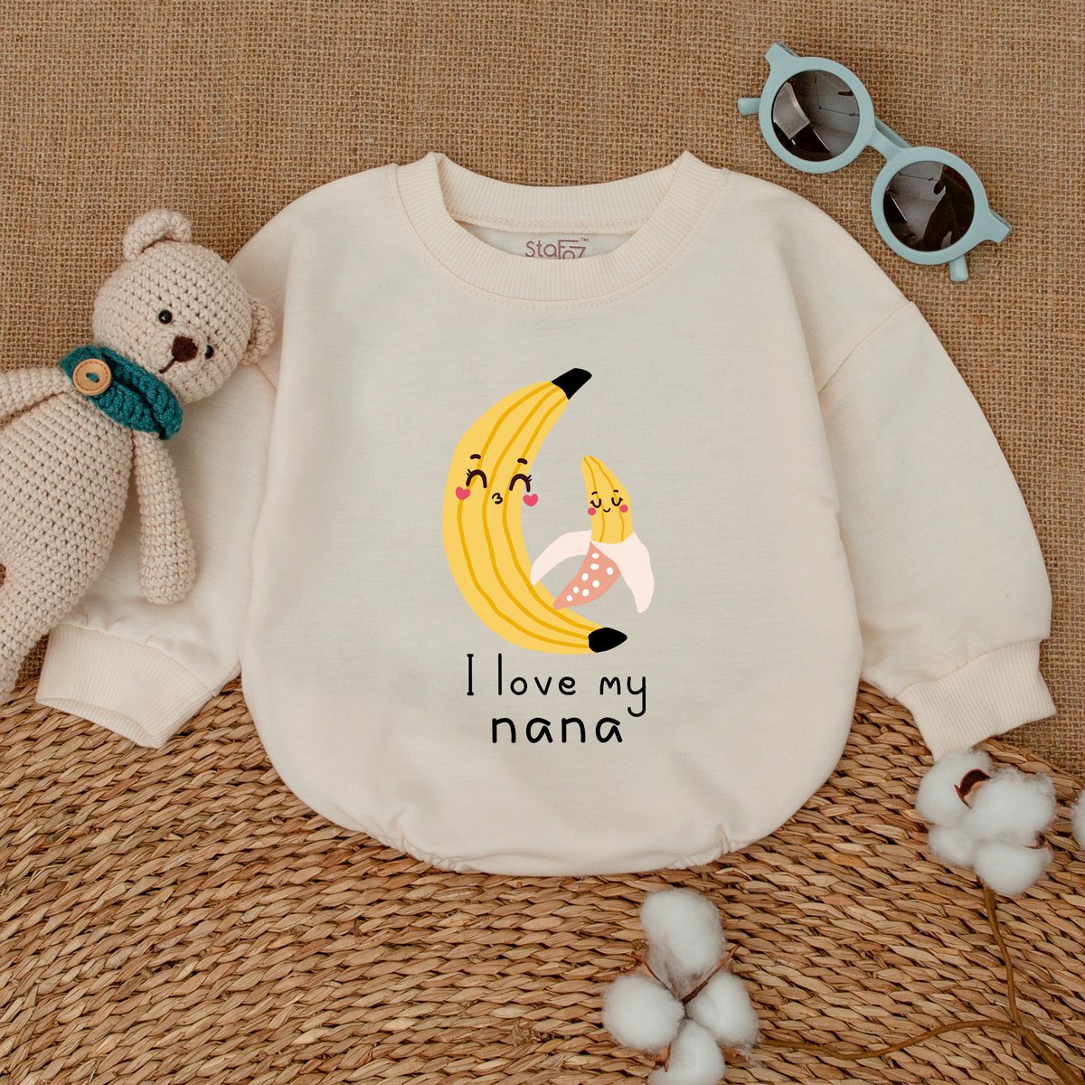 I Love My Nana Romper Cute Grandbaby Bodysuit Funny Nana Outfit Cute Banana Newborn Baby Clothes Bab 169