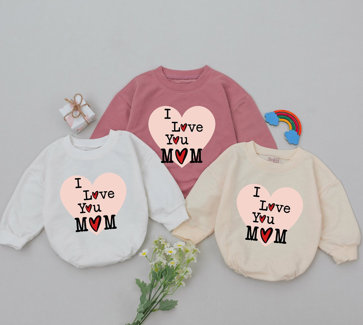 I Love You Mom Baby Romper Mama's Girl Romper Mom Baby Outfits Mother's Day Gift For Daughter Baby