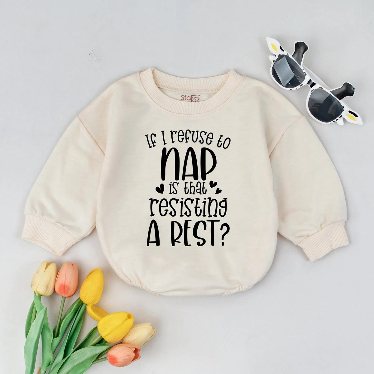 I Refuse To Nap  Is That Resisting A Rest Baby Romper Funny Quote Newborn Outfit Baby Announcement 434