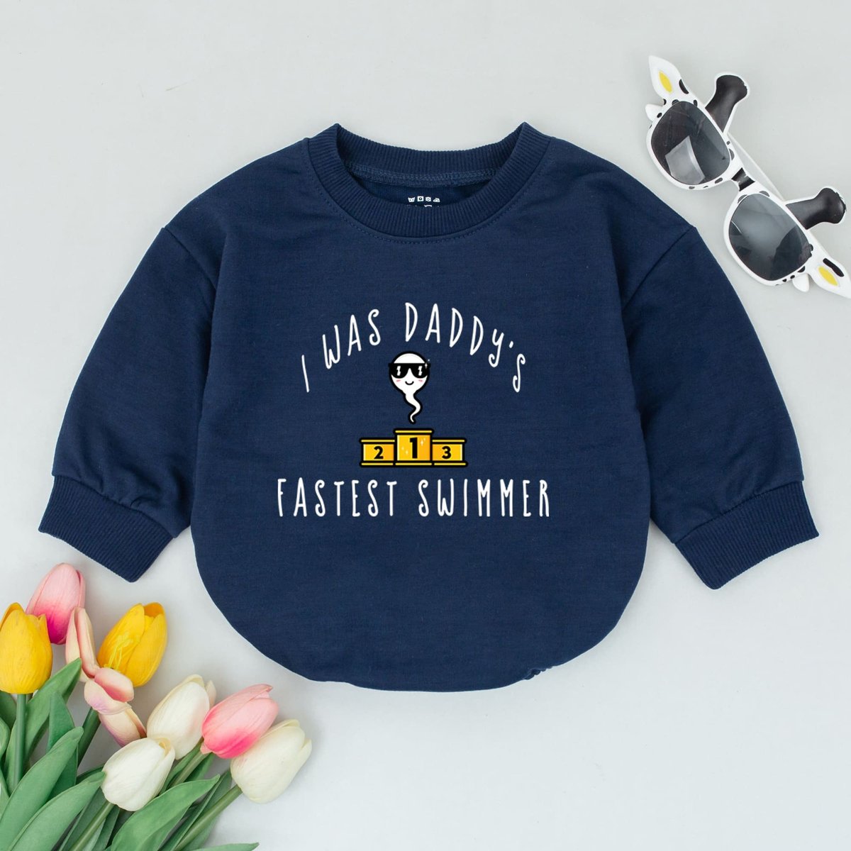 I Was Daddy's Fastest Swimmer Baby Romper Dad Baby Gift Hello Daddy Babygrow 1st Fathers Day Baby C 170