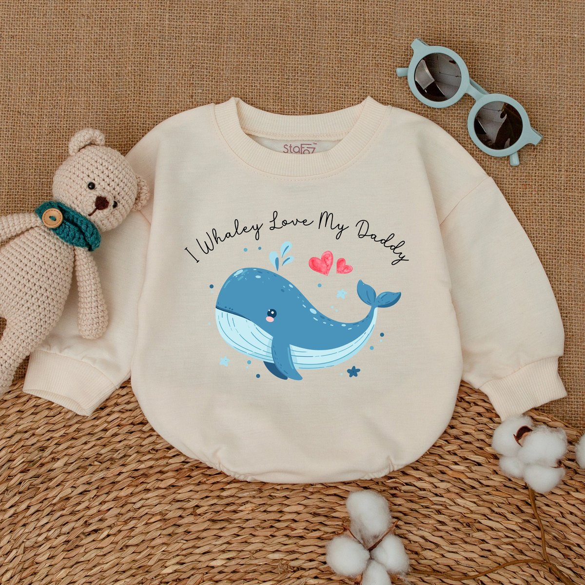 I Whaley Love My Daddy Romper Cute Whale Baby Bodysuit Father's Day Clothes I Love My Daddy New Dad 171