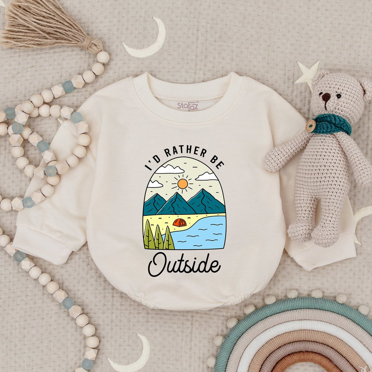 I'd rather be Outside Baby Romper Adventure Outdoor Lover Outfits Baby Shower Gift Nature Explore B