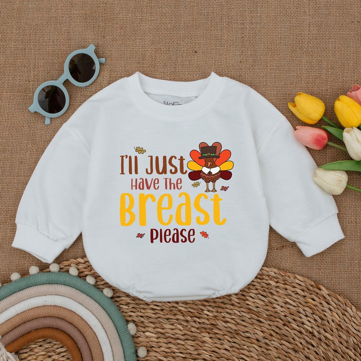 I'll Just Have The Breast Please Romper Little Turkey Bodysuit My First Thanksgiving Baby Thanksgiv 178