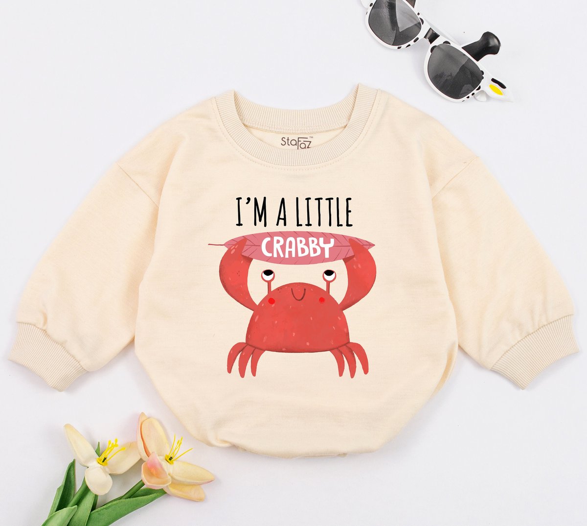 I'm A Little Crabby Baby Romper Cute Summer Baby Clothes Beach Baby Outfit Funny Baby baby Ocean Cl 148